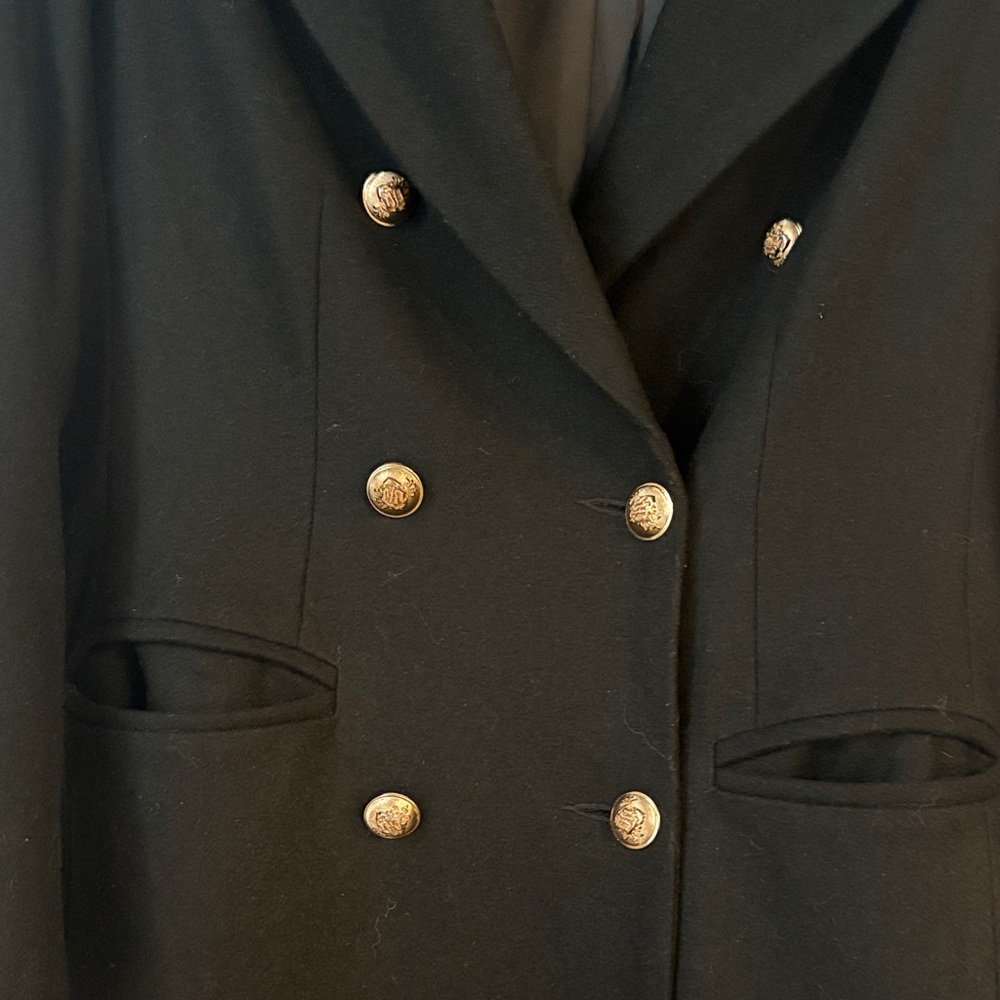 Lioness Black Long Coat with Gold Buttons - Picture 4 of 7